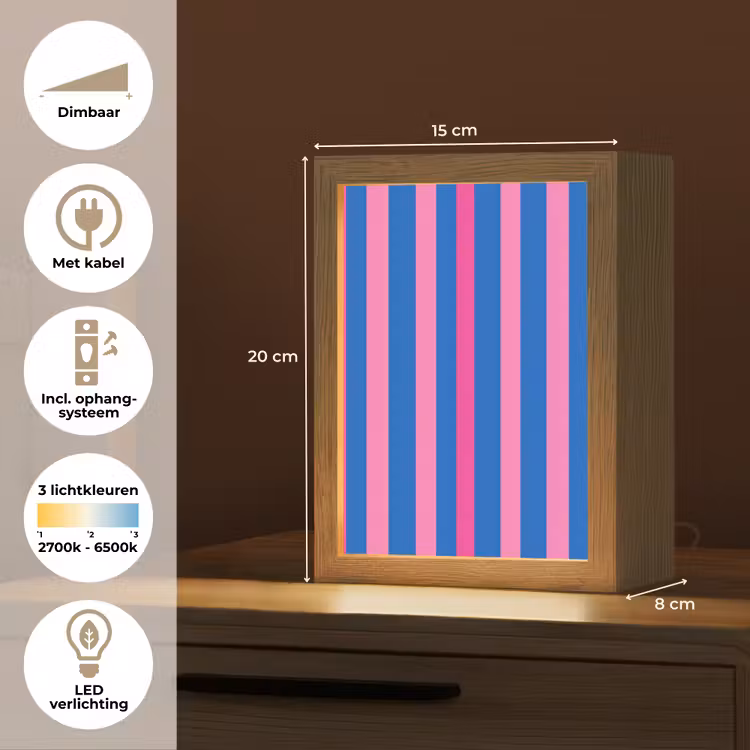 Modern - Optisch - Roze Light Box met kabel (Kinderlampje) klein 904 -USP_NL