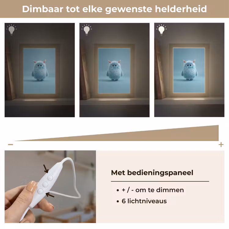 Monster - Blauw Light Box met kabel klein -USP_dimbaarNL