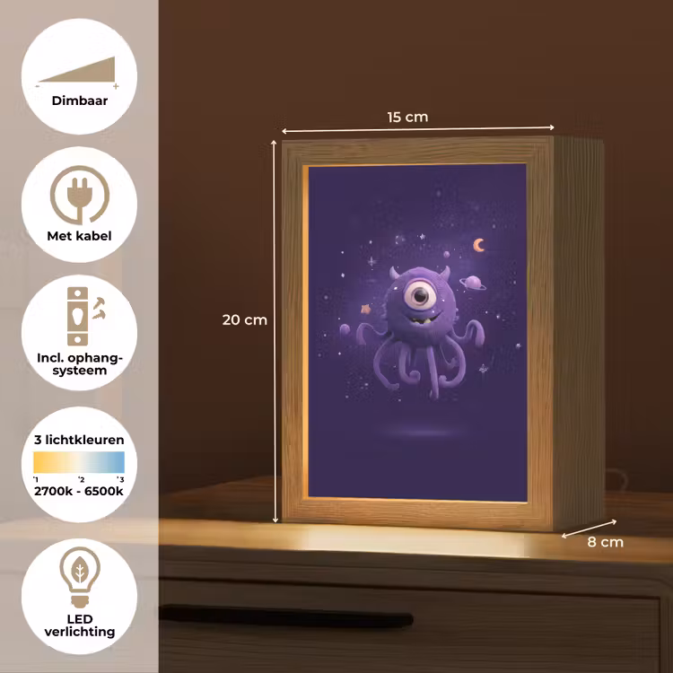 Monster - Paars - Ruimte Light Box met kabel klein -USP_NL