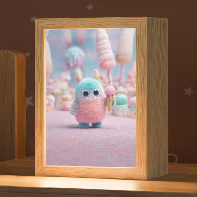 Monster - Pastel - Roze - Snoep Light Box met kabel klein -zzz_3d_website