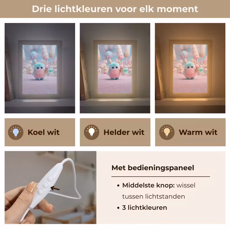 Monster - Pastel - Roze - Snoep Light Box met kabel klein -USP_lichtkleurNL
