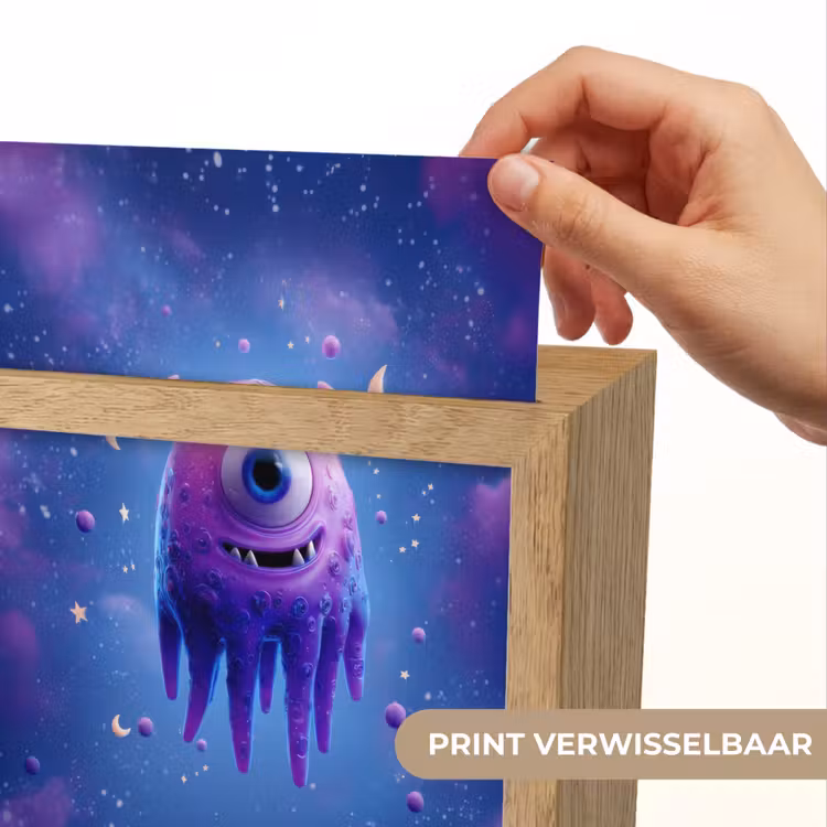 Monster - Ruimte - Sterren - Paars Light Box met kabel (Kinderlampje) klein -USP_websiteprintNL