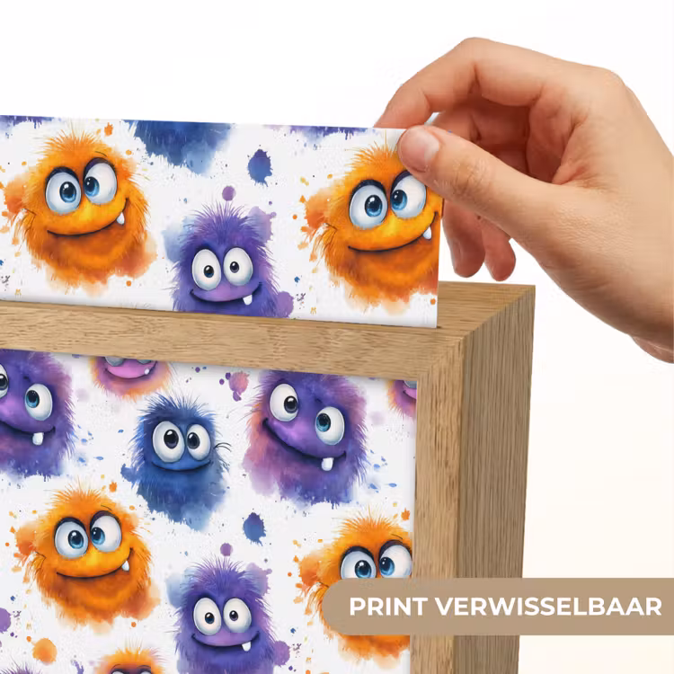 Monstertjes - Aquarel - Kleurrijk Light Box met kabel (Kinderlampje) klein 904 -USP_websiteprintNL