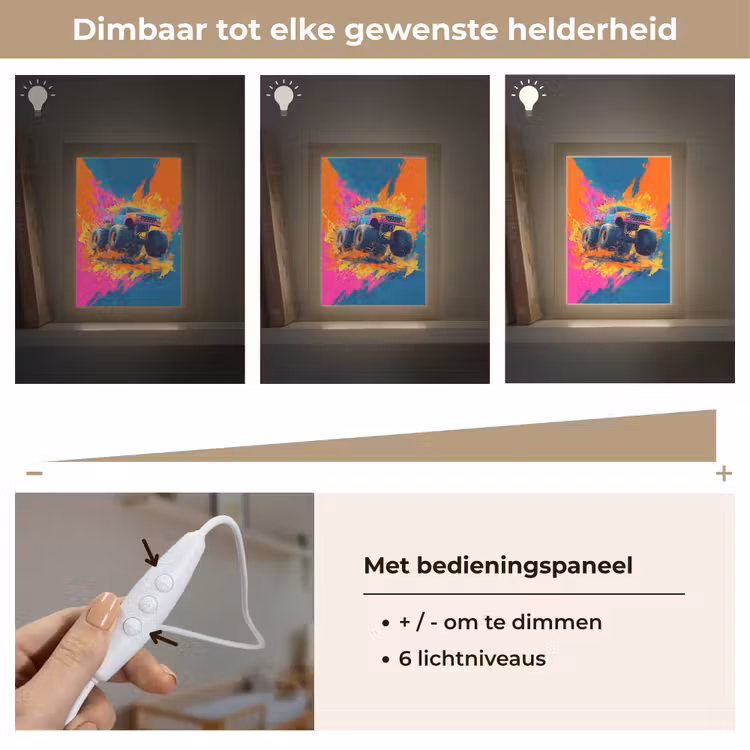 Monstertruck - Abstract - Verfspatten - Kleurrijk Light Box met kabel klein -USP_dimbaarNL