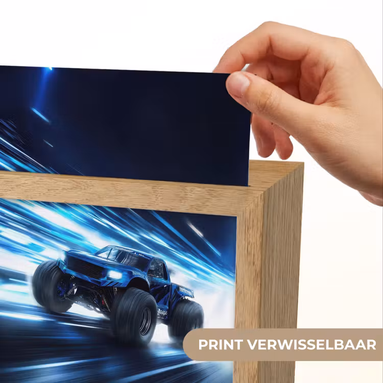Monstertruck - Blauw - Neon - Lichten Light Box met kabel (Kinderlampje) klein -USP_websiteprintNL