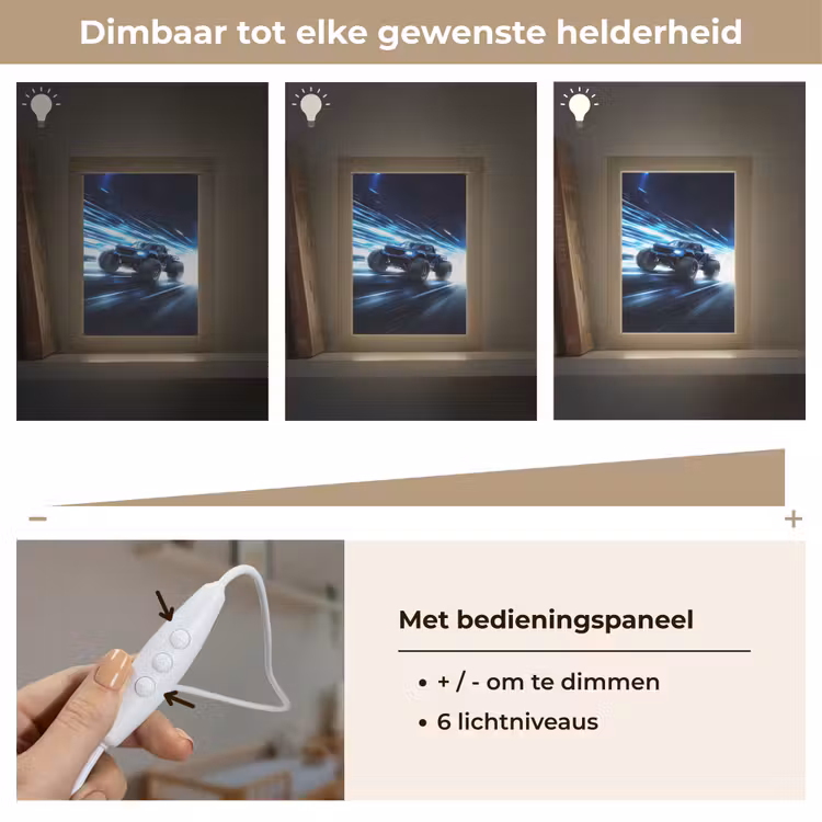 Monstertruck - Blauw - Neon - Lichten Light Box met kabel klein -USP_dimbaarNL