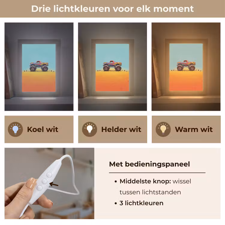 Monstertruck - Graffiti - Jongens - Auto Light Box met kabel klein -USP_lichtkleurNL
