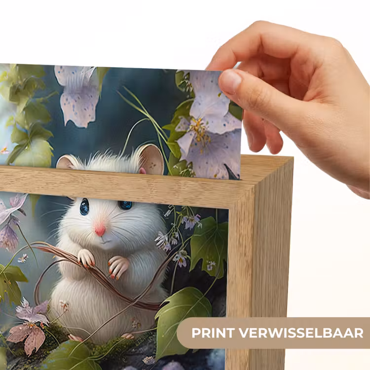 Muis - Bos - Bloemen - Illustratie - Bosdieren Light Box met kabel (Kinderlampje) klein -USP_websiteprintNL
