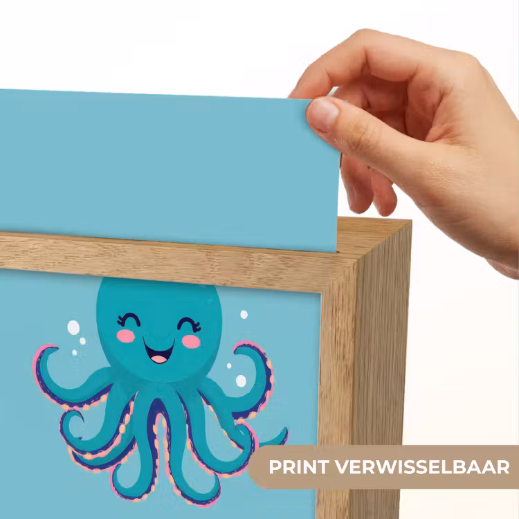 Octopus - Blauw - Gezicht Light Box met kabel (Kinderlampje) klein -USP_websiteprintNL