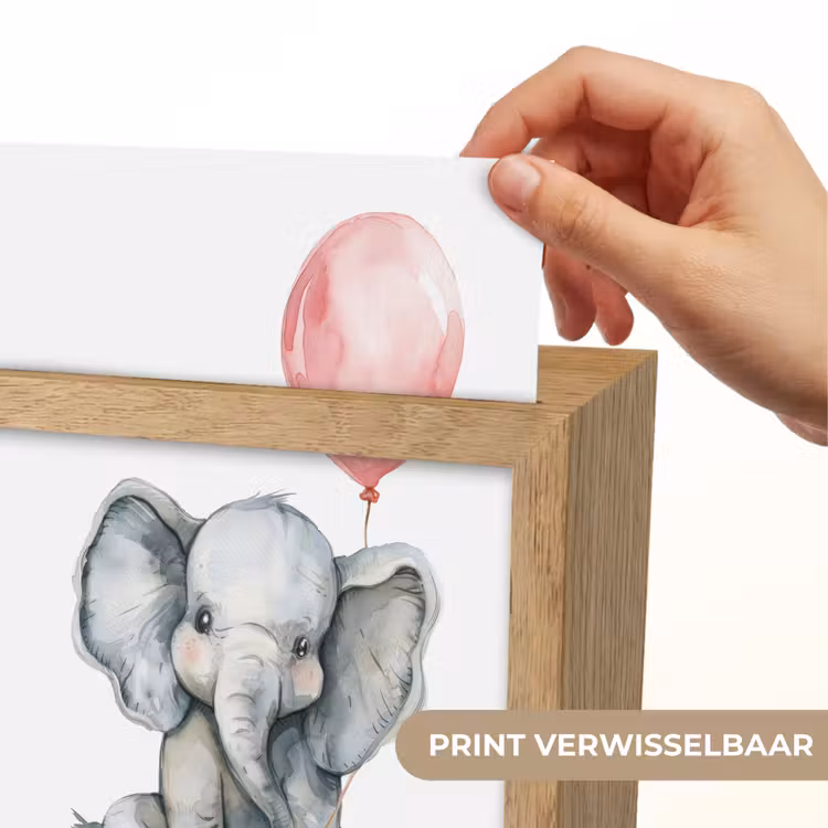Olifant - Baby dier - Roze ballon Light Box met kabel (Kinderlampje) klein -USP_websiteprintNL