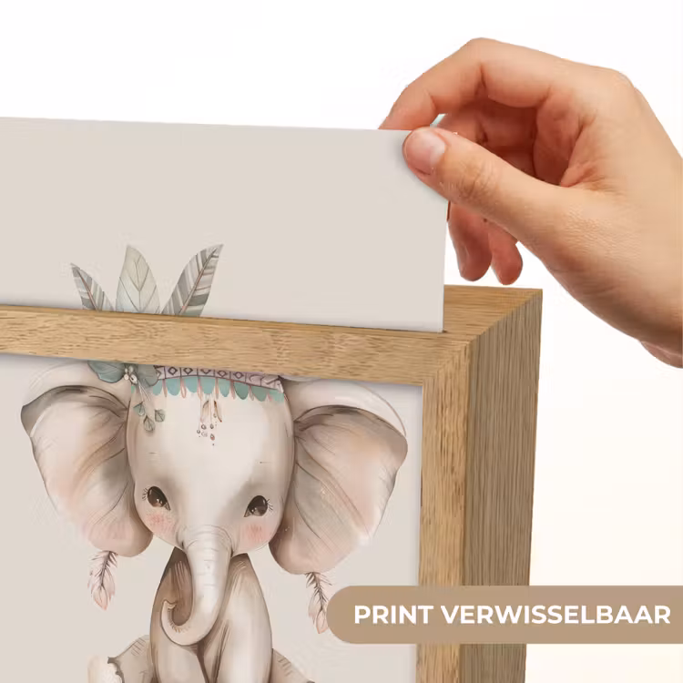 Olifant - Bohemian - Dieren - Boho Light Box met kabel (Kinderlampje) klein -USP_websiteprintNL
