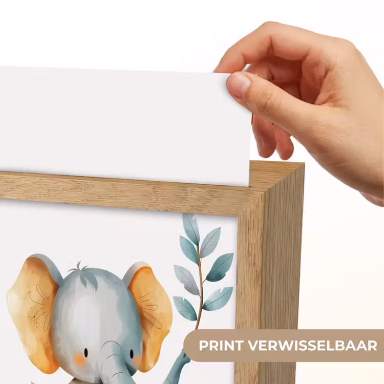 Olifant - Dier - Pastel kleuren Light Box met kabel (Kinderlampje) klein -USP_websiteprintNL