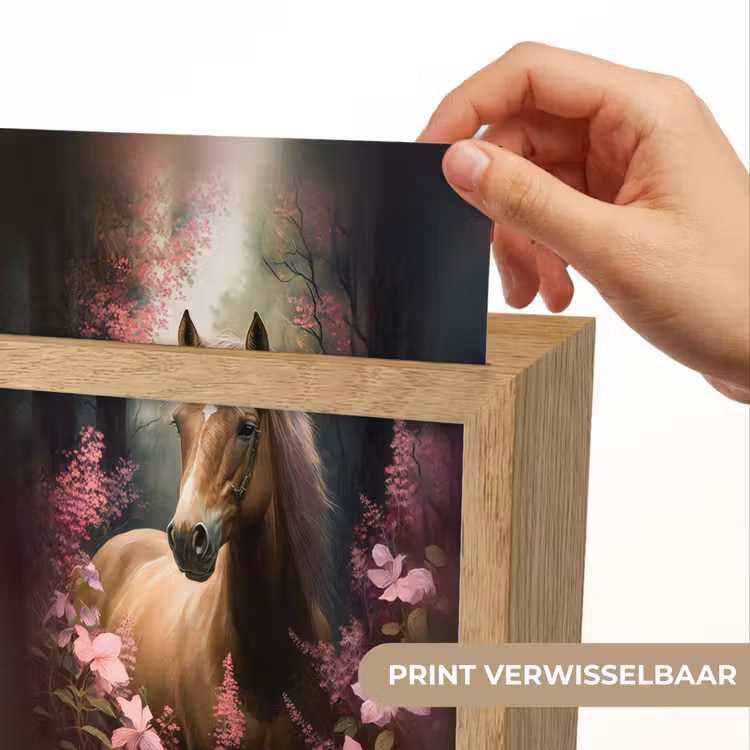 Paard - Bloemen - Roze - Natuur - Bos Light Box met kabel (Kinderlampje) klein -USP_websiteprintNL