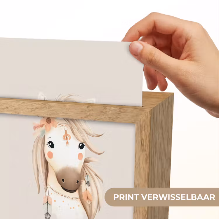 Paard - Bohemian - Pastel Light Box met kabel (Kinderlampje) klein -USP_websiteprintNL