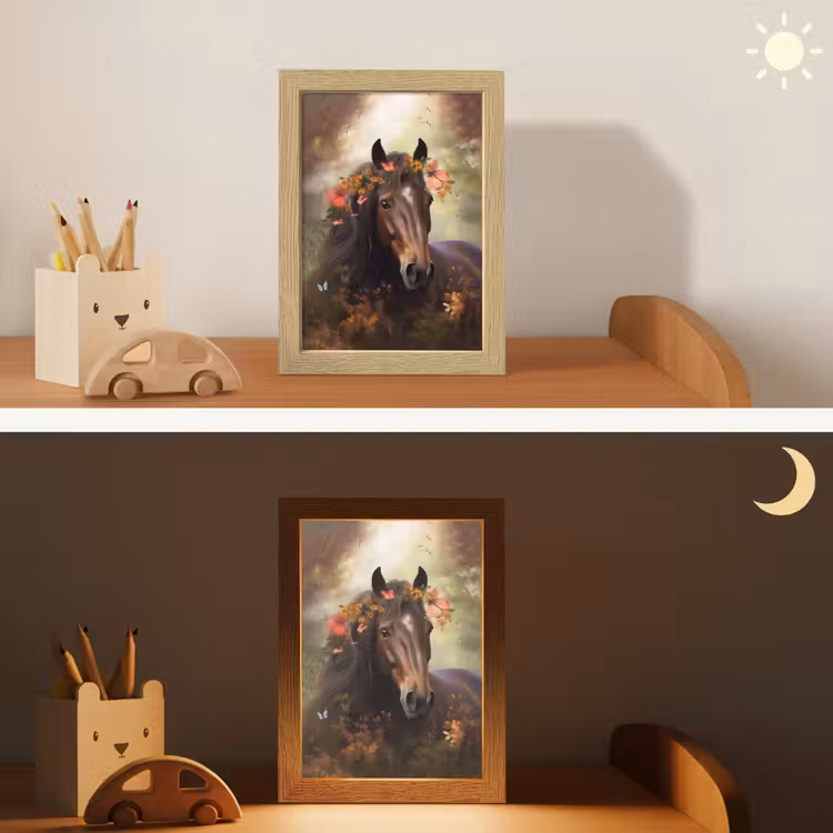 Paard - Dieren - Bloemen - Bos - Vlinder Light Box met kabel klein -sfeer3_kind
