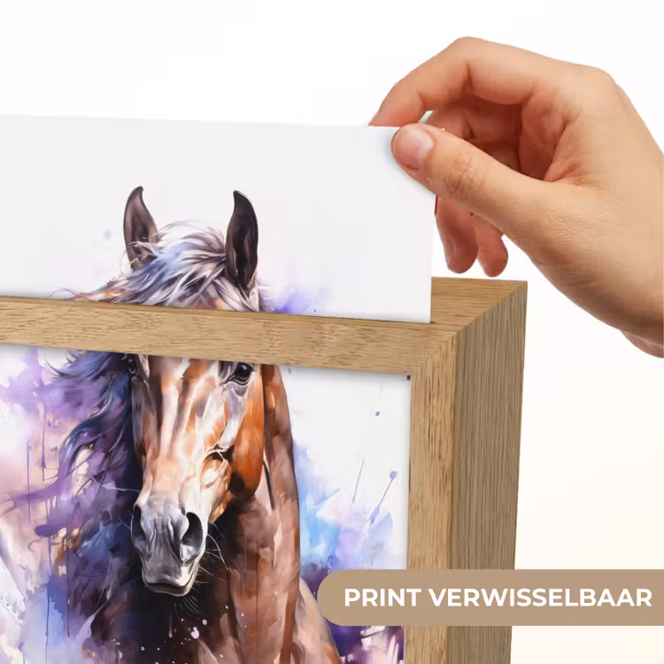 Paard - Dieren - Meisjes - Paars - Bruin Light Box met kabel (Kinderlampje) klein -USP_websiteprintNL