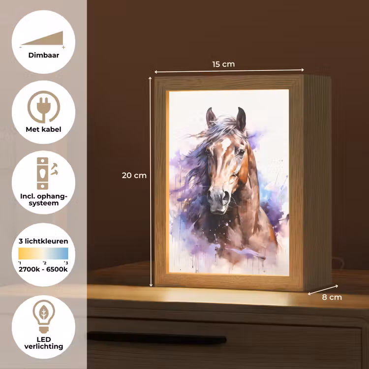 Paard - Dieren - Meisjes - Paars - Bruin Light Box met kabel klein -USP_NL