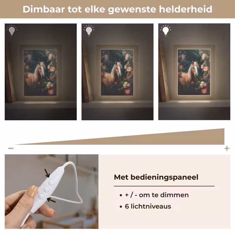 Paard - Natuur - Bloemen - Bos - Dieren Light Box met kabel klein -USP_dimbaarNL