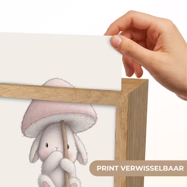 Paddenstoel - Konijn - Roze Light Box met kabel (Kinderlampje) klein -USP_websiteprintNL