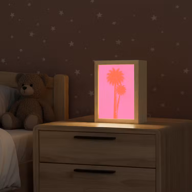 Palmbomen - Modern - Roze Light Box met kabel (Kinderlampje) klein -sfeer1_kind