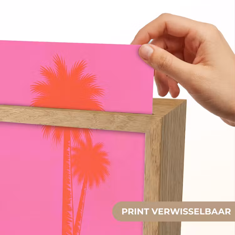 Palmbomen - Modern - Roze Light Box met kabel (Kinderlampje) klein -USP_websiteprintNL