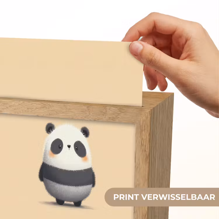 Panda - Beige - Minimalistisch Light Box met kabel (Kinderlampje) klein -USP_websiteprintNL