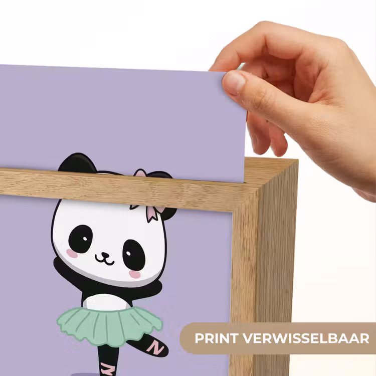 Panda - Paars - Sierlijk - Kawaii Light Box met kabel (Kinderlampje) klein -USP_websiteprintNL