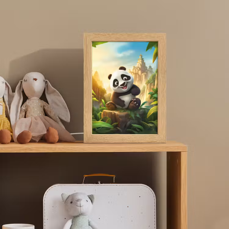 Panda - Wilde dieren - Jungle - Jongens - Kinderen Light Box met kabel klein -sfeer2_kind
