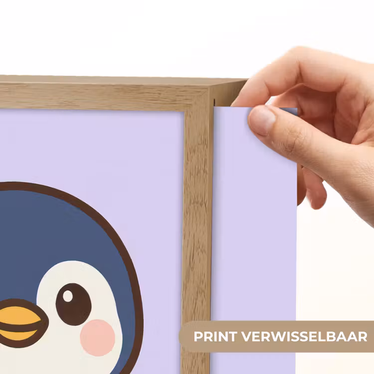 Pinguïn - Paars - Schattig Light Box met kabel (Kinderlampje) klein -USP_websiteprintNL