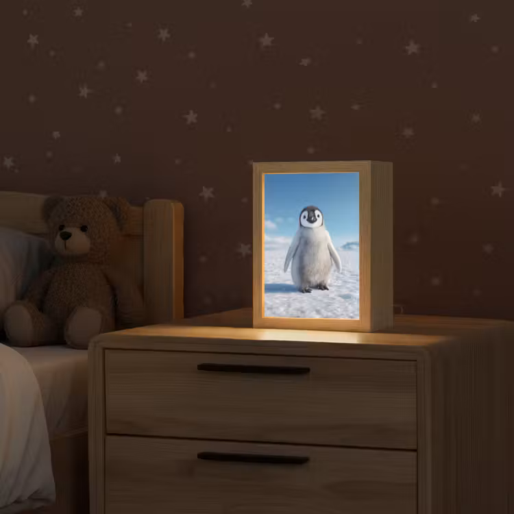 Pinguïn - Sneeuw - Landschap - Wit Light Box met kabel klein -sfeer1_kind