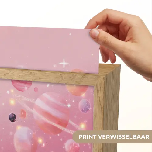 Planeten - Roze - Sterren Light Box met kabel (Kinderlampje) klein -USP_websiteprintNL