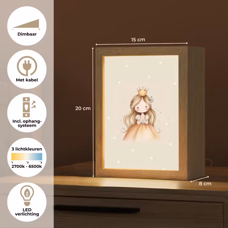 Prinses - Goud - Stippen Light Box met kabel klein -USP_NL