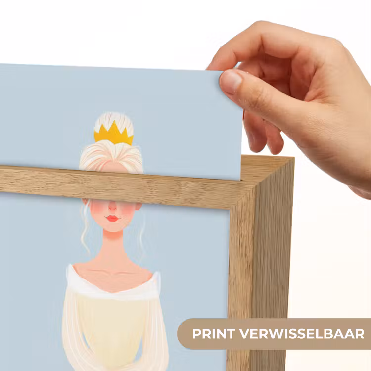 Prinses - Kroon - Blauw Light Box met kabel (Kinderlampje) klein -USP_websiteprintNL