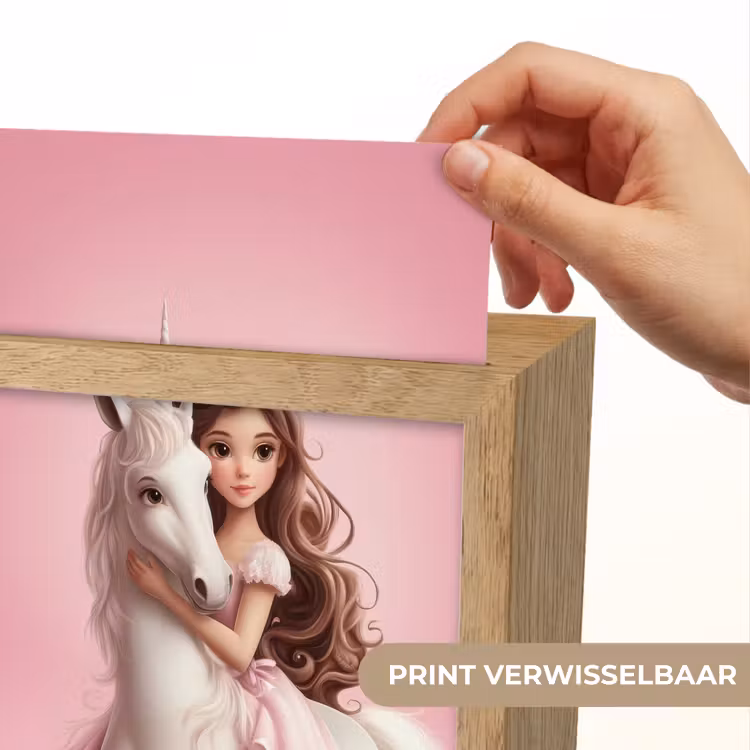 Prinses - Roze - Eenhoorn Light Box met kabel (Kinderlampje) klein -USP_websiteprintNL