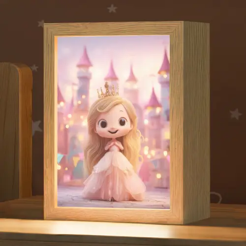 Prinses - Roze - Kasteel Light Box met kabel klein -zzz_3d_website