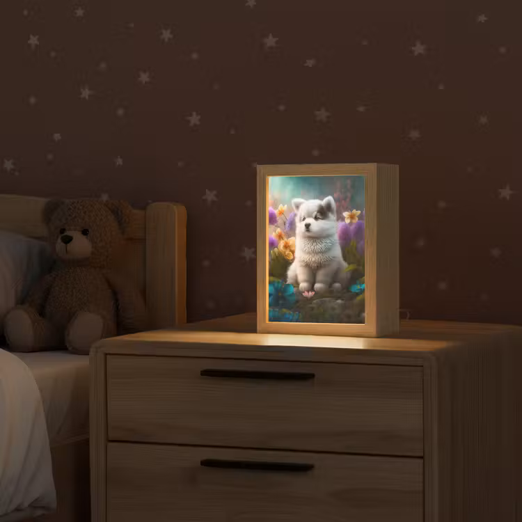 Puppy - Bloemen - Planten - Natuur - Husky Light Box met kabel klein -sfeer1_kind