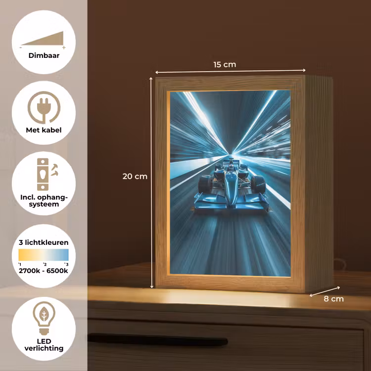 Race - Auto - Formule 1 - Jongens - Blauw Light Box met kabel klein -USP_NL