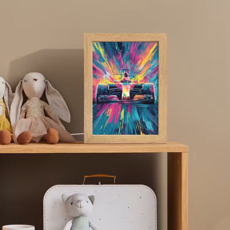 Raceauto - Abstract - Strepen - Blauw Light Box met kabel klein -sfeer2_kind
