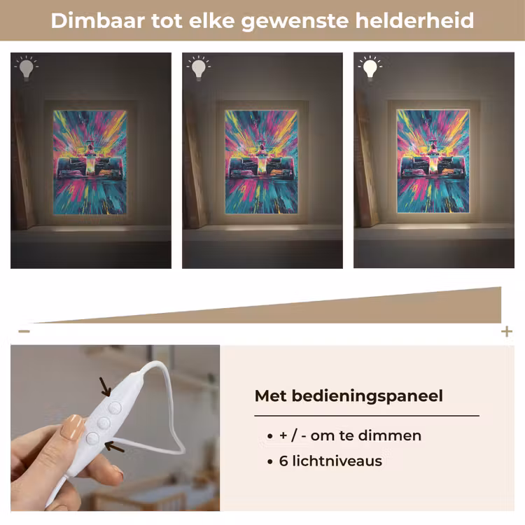 Raceauto - Abstract - Strepen - Blauw Light Box met kabel klein -USP_dimbaarNL