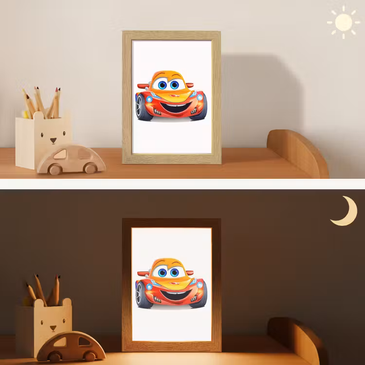 Raceauto - Oranje - Jongens - Kinderen - Auto Light Box met kabel klein -sfeer3_kind