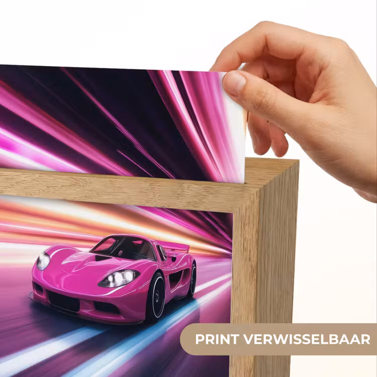 Raceauto - Roze - Neon Light Box met kabel (Kinderlampje) klein -USP_websiteprintNL