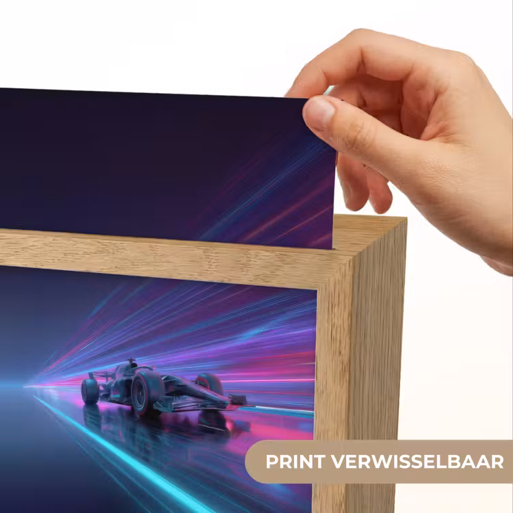 Racewagen - Neon - Snelheid - Paars Light Box met kabel (Kinderlampje) klein -USP_websiteprintNL