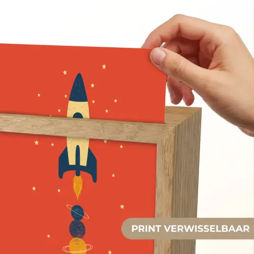 Raket - Planeten - Rood Light Box met kabel (Kinderlampje) klein -USP_websiteprintNL