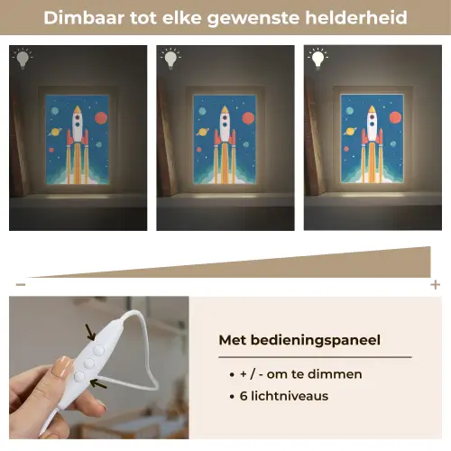 Raket - Planeten - Ruimte Light Box met kabel klein -USP_dimbaarNL