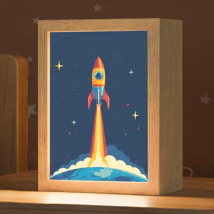 Raket - Rookwolken - Ruimte Light Box met kabel klein -zzz_3d_website