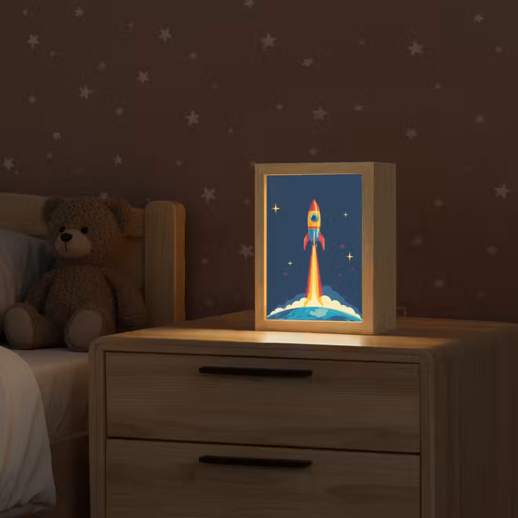 Raket - Rookwolken - Ruimte Light Box met kabel klein -sfeer1_kind