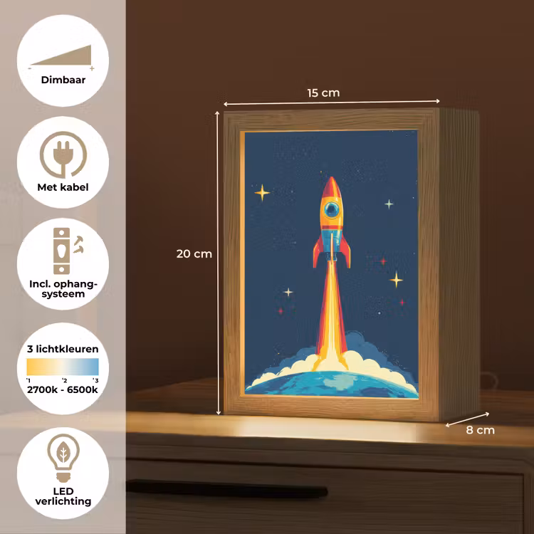 Raket - Rookwolken - Ruimte Light Box met kabel klein -USP_NL