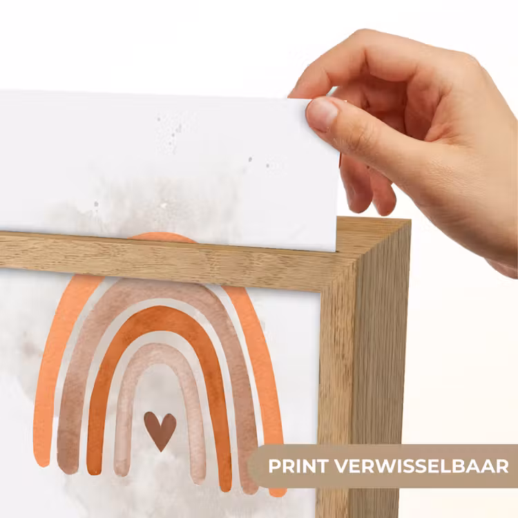 Regenboog - Roze - Pastel kleuren - Hartje Light Box met kabel (Kinderlampje) klein -USP_websiteprintNL