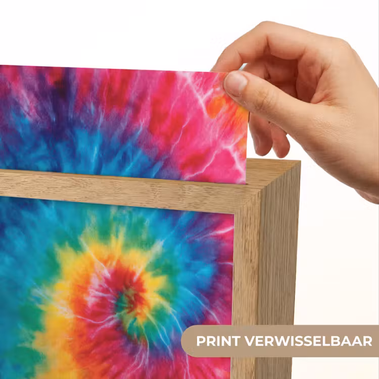 Regenboog - Tie dye - Kleurrijk - Blauw Light Box met kabel (Kinderlampje) klein -USP_websiteprintNL
