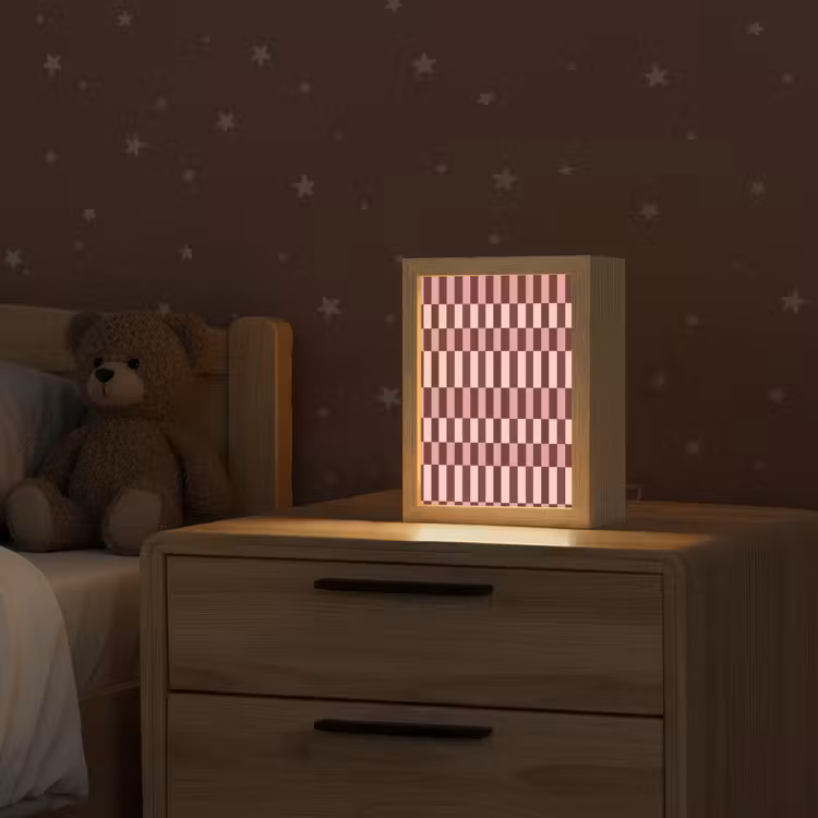 Roze - Rood - Blokjes Light Box met kabel (Kinderlampje) klein 904 -sfeer1_kind